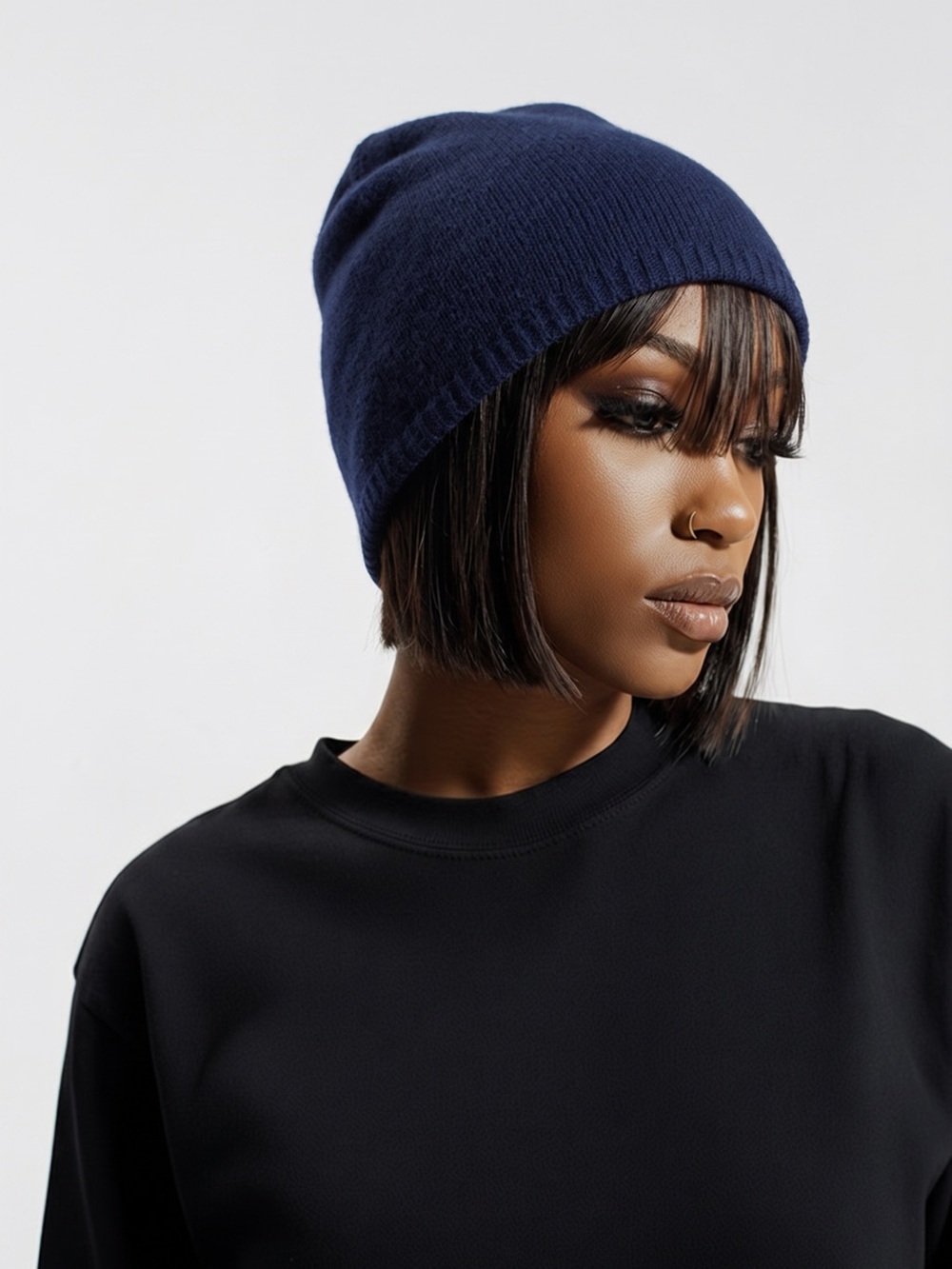 Tahari 100% Cashmere quite luxury minimalistic Beanie Hat